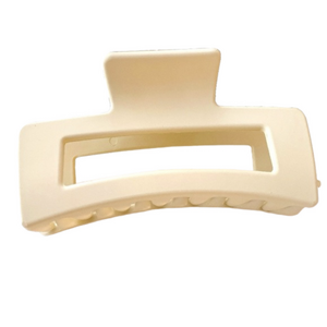 $12 (2 for $20) Large Solid Matte Cream Hair Claw Clip Rectangular Crab Clip